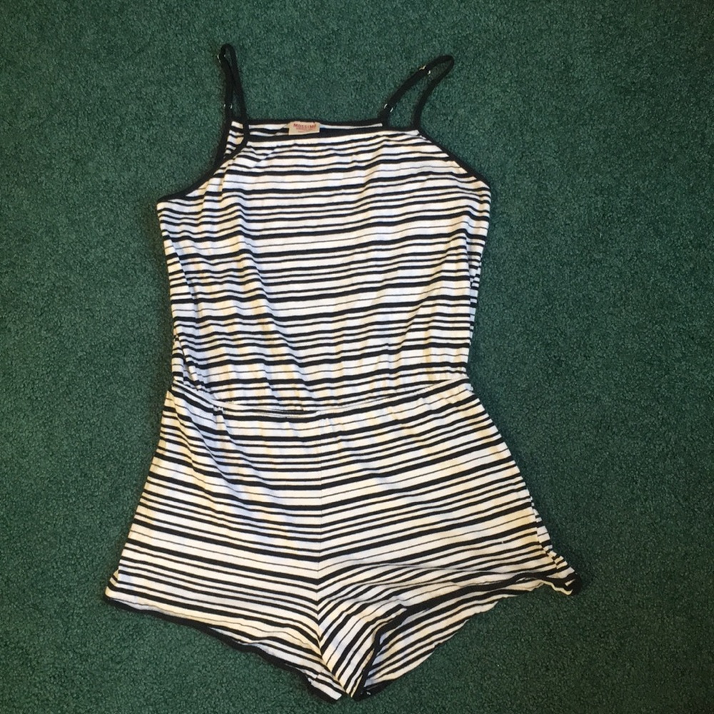 Mossimo black and white striped romper
